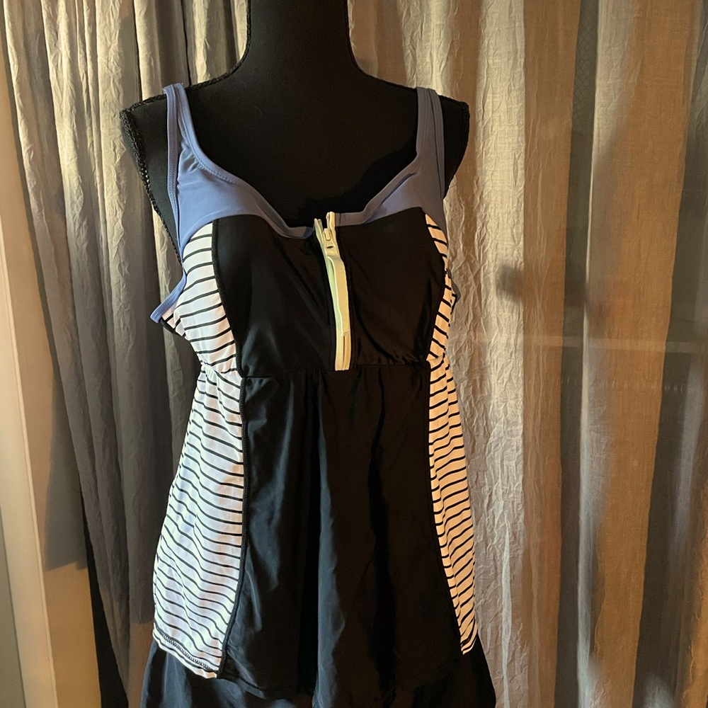 NWT swim tank top with zipper front